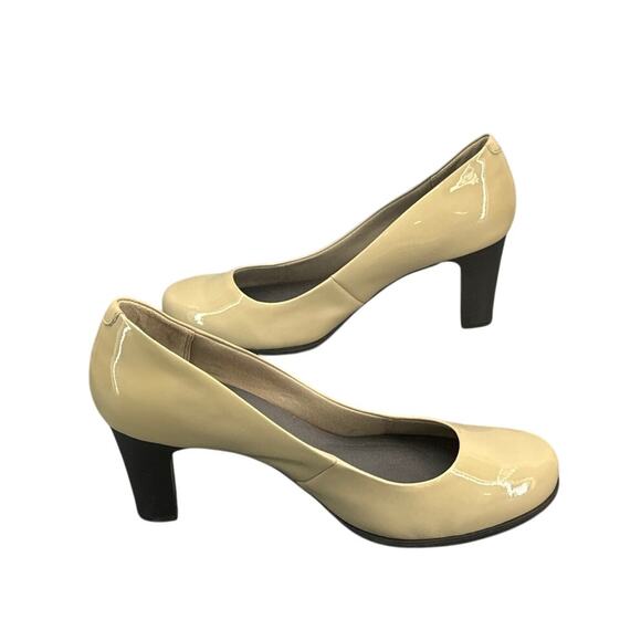 Rockport Walkability Beige Cream Patent Leather Comfort Pump Heel Women 9 - Picture 5 of 7
